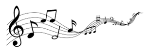 music notes wave